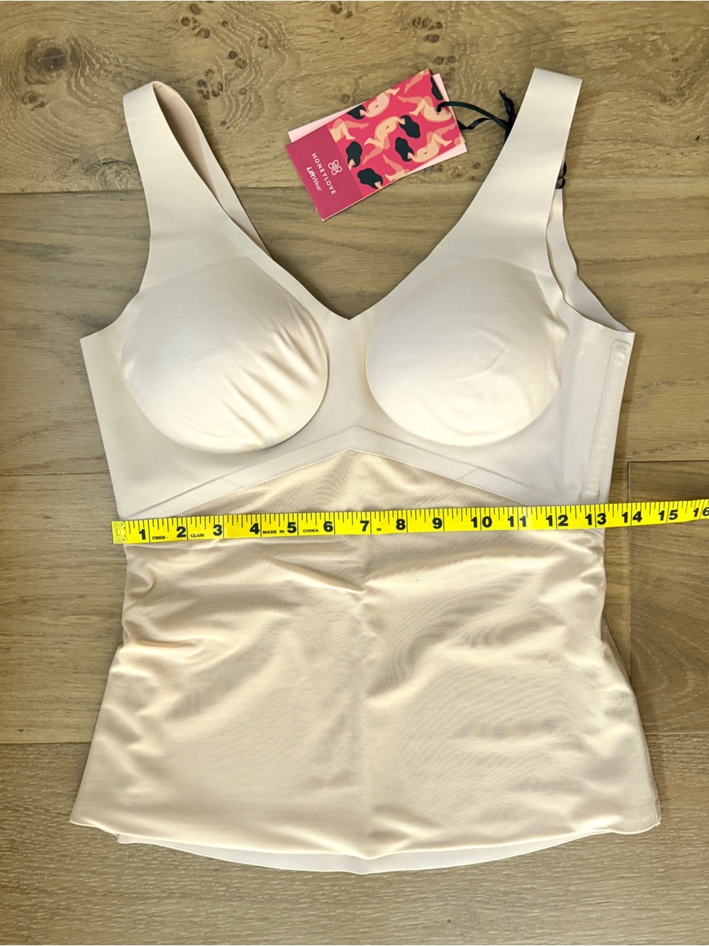 NWT Honeylove LiftWear Smoothing Tank Built-In Bra Shapewear Beige Snatched Med - Picture 12 of 16
